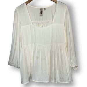 Dolan Left Coast Collection Anthropologie Long Sleeve Ivory Blouse Sz L